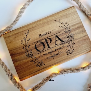 Personalized breakfast board for grandpa, for birthday or Father's Day, made of wood, with names of grandchildren, gift for grandpa, engraved