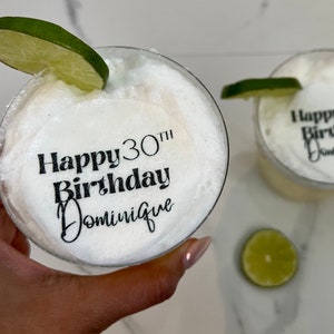 Edible Cocktail Topper, FAST SHIPPING, Birthday Cocktail toppers, birthday drink toppers, 30th birthday, 40th birthday, 50th birthday