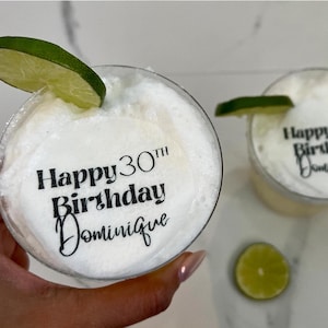 Edible Cocktail Toppers, FAST SHIPPING, Birthday Cocktail toppers, birthday drink toppers, 30th birthday, 40th birthday, 50th birthday