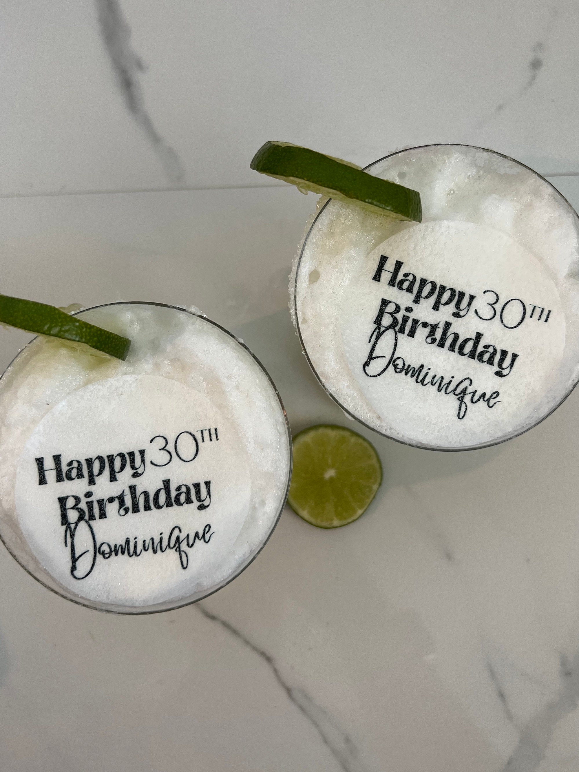 Personalised Edible Cocktail Drink Toppers, 21st 30th 40th Birthday Any  Age, Hen Party, Bachelorette, Miss to Mrs, Wafer Paper Gift Weddingg 