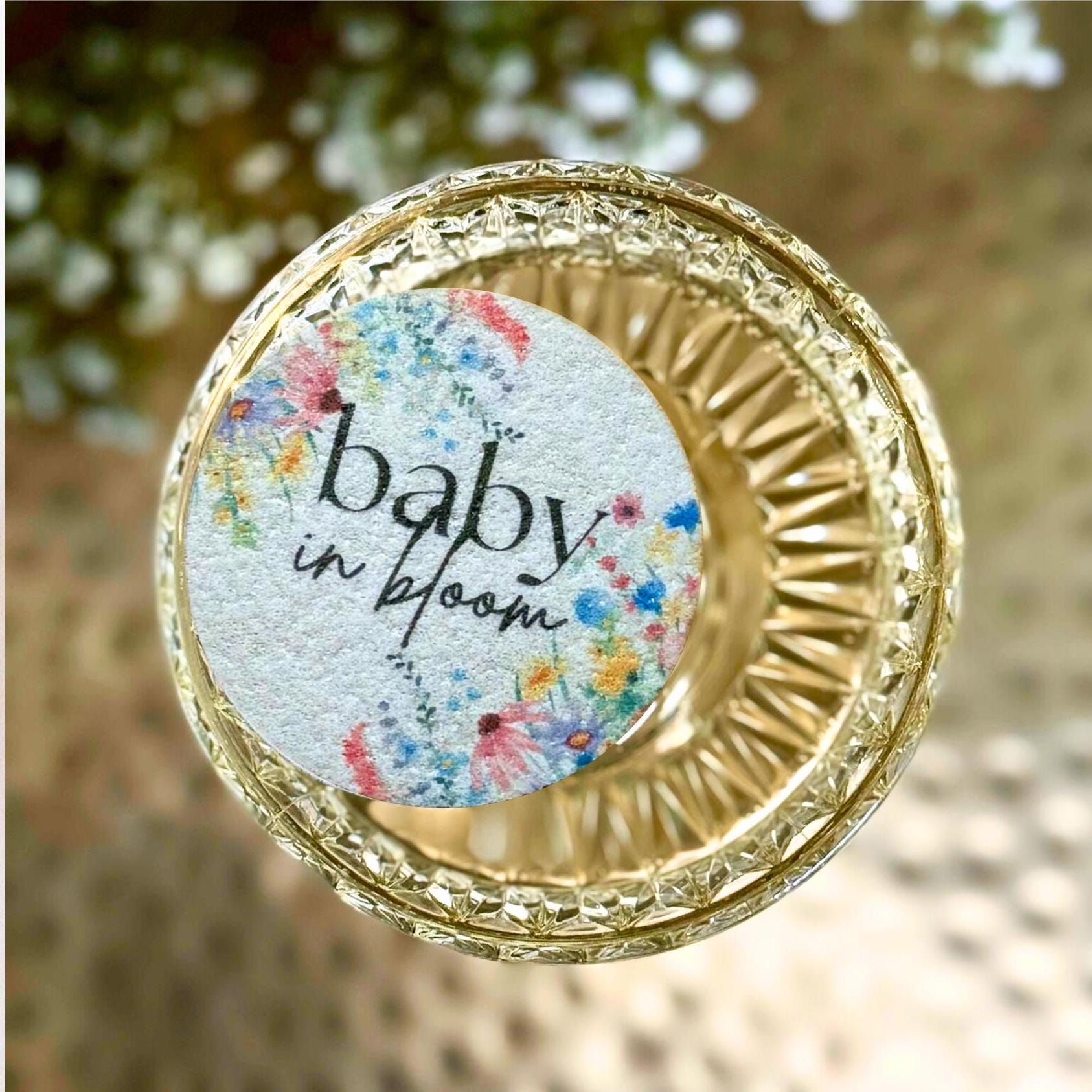 Edible Drink Toppers Wildflower Baby Shower  FAST SHIPPING, Custom Baby Shower Drink Toppers, Gender Reveal, Baby in Bloom Baby Shower