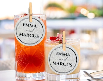 Wedding Drink Toppers, FAST SHIPPING, Drink Toppers Wedding, Wedding Monogram, Signature Drink, Custom Edible Drink Toppers