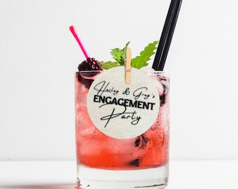BULK-Verlobungsfeier Drink Toppers, SCHNELLER VERSAND, Verlobungsfeier Dekor, Brautdusche Dekor, sie bindet den Knoten