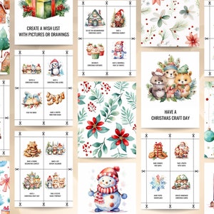44 Printable Advent Activity Cards, 5 Backgrounds + Blank Sheet, Family ...
