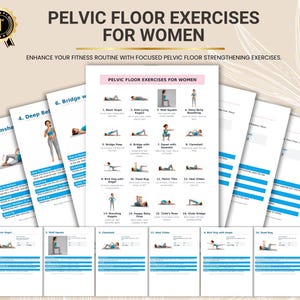 Pelvic Floor Exercises for Women, Women's Wellness Workout Guide, Core Strength Exercise Routine, Printable PDF Download