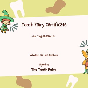 Tooth Fairy Certificate (his)