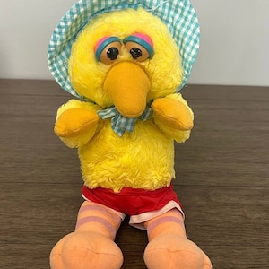 Peluche vintage Hasbro Softies Baby Big Bird di Sesame Street
