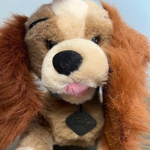 Disney Store Lady and The Tramp with  Metal Name Tag Plush