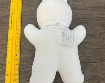Baby Gap White Velour Teddy Bear Rattle 8
