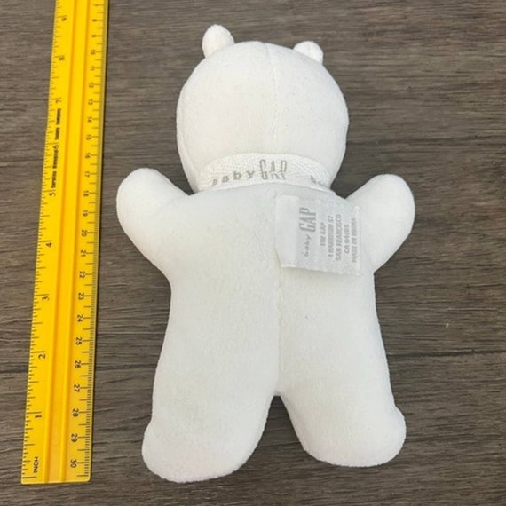 baby GAP ぬいぐるみ　Max レア　OLDGAP Baby Gap White Velour Teddy Bear Rattle 8
