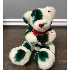 Vintage 1994 Der Streichelzoo Holly Christmas Plüschi mit roter Schleife