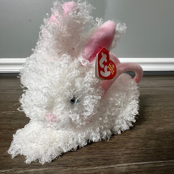 TY Beanie Babies Hutch Clutch White Bunny Rabbit Purse With Swing