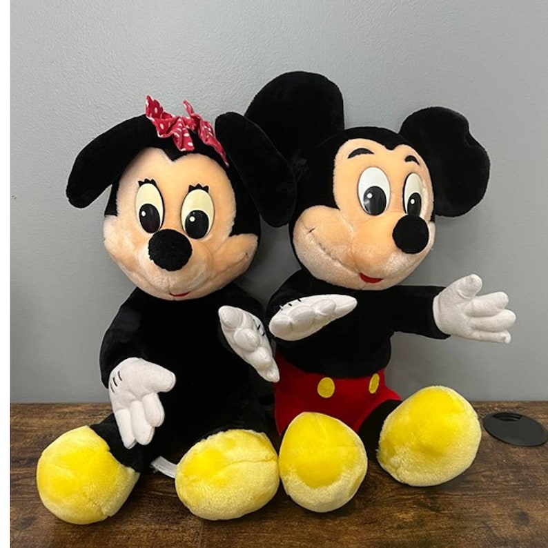 Disneyland Mickey & Minnie Mouse Plush Set Vintage image 1