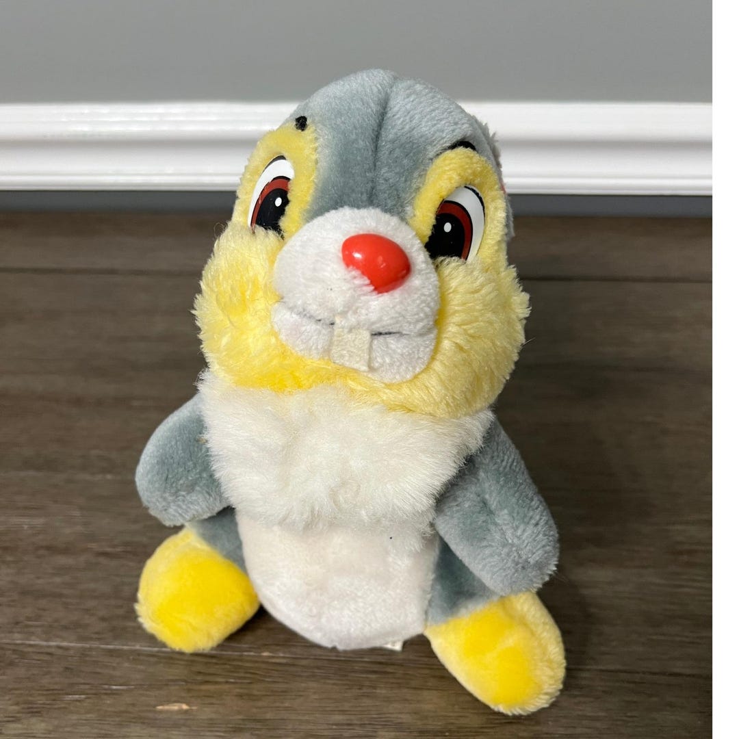 Vintage Disney Thumper Plush Stuffed Animal Rabbit Bunny Toy Gray ...