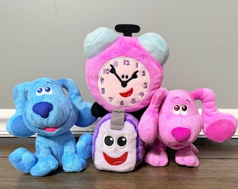 Blue's Clues and You 6-Inch Plush lot of 4 Blue, Magenta, Tickety Tock & Mailbox