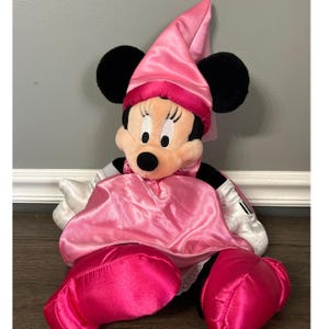 Abito in peluche vintage Disney Minnie Mouse, principessa rosa in raso immagine 1