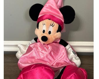 Vintage Disney Minnie Mouse Princess Pink Satin Dress Plush
