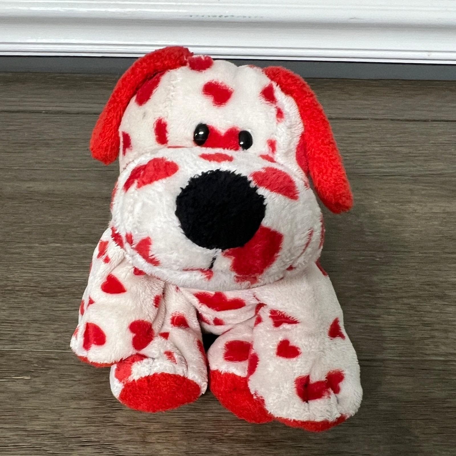 Ty Pluffies 2006 Sweetly Puppy Dog White Red Hearts Stuffed Animal