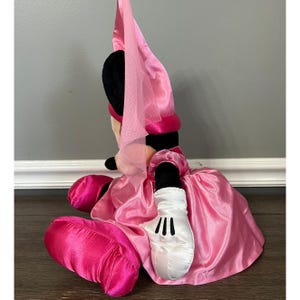 Abito in peluche vintage Disney Minnie Mouse, principessa rosa in raso immagine 2