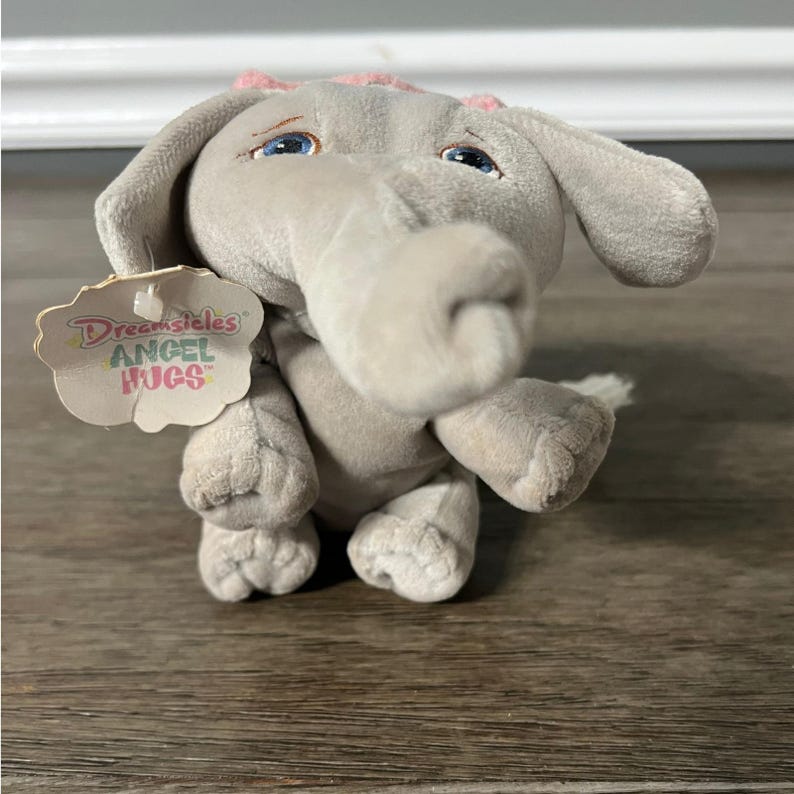 VTG 1998 Dreamsicles Angel Hugs Elephant Plush Stuffed Animal Toy with Wings image 2