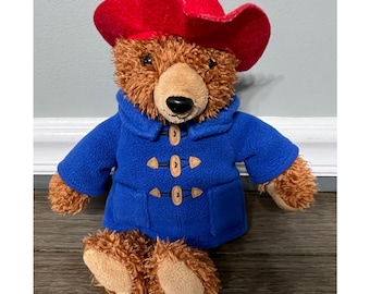 Yottoy Paddington Bear Plush Toy Red Hat Blue Coat Stuffed Animal