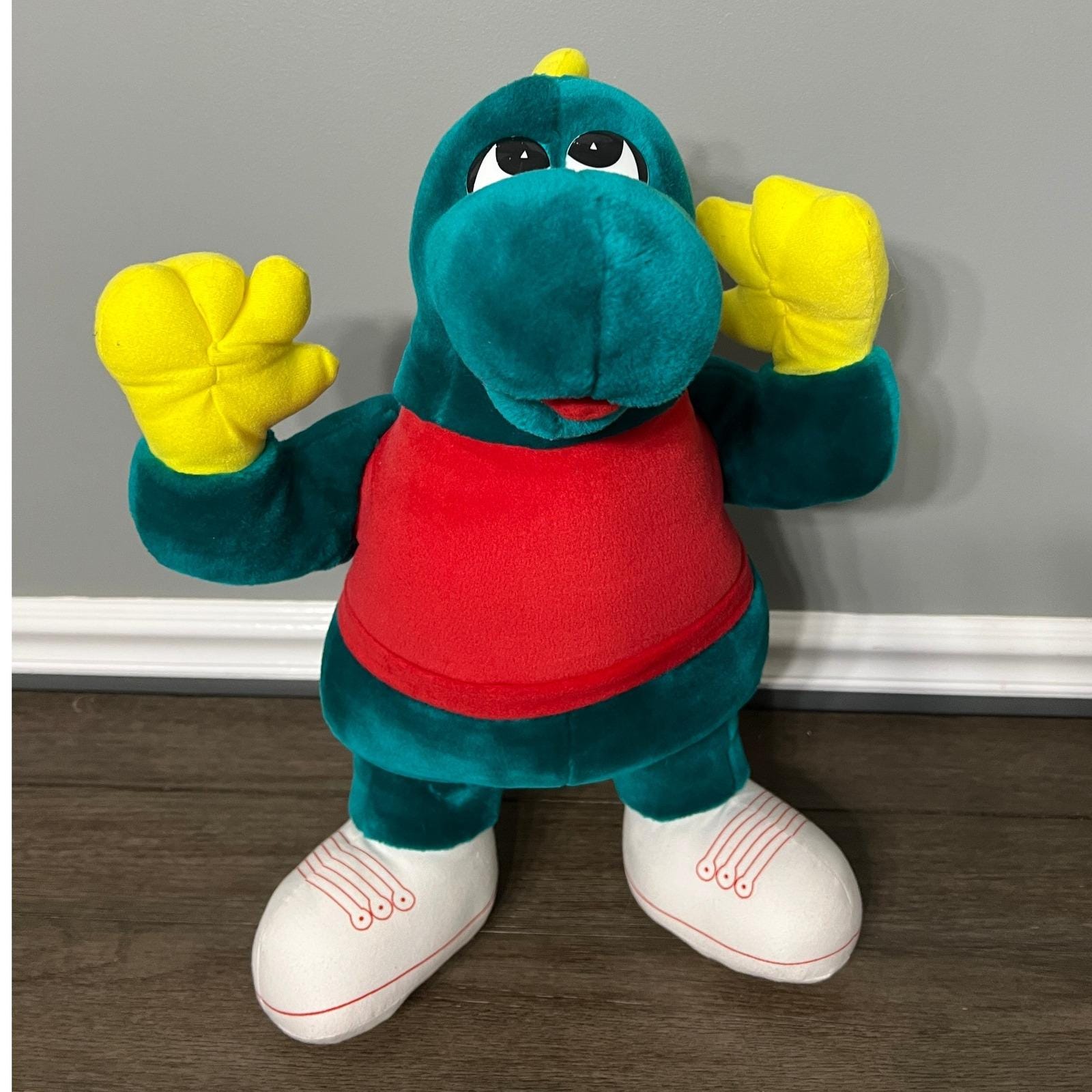 ぬいぐるみ R ヴィンテージ B.J. Toy ブルーグリーン 恐竜 ぬいぐるみ スニーカー 18