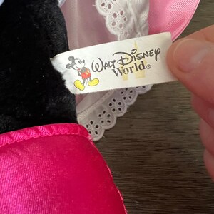 Abito in peluche vintage Disney Minnie Mouse, principessa rosa in raso immagine 4