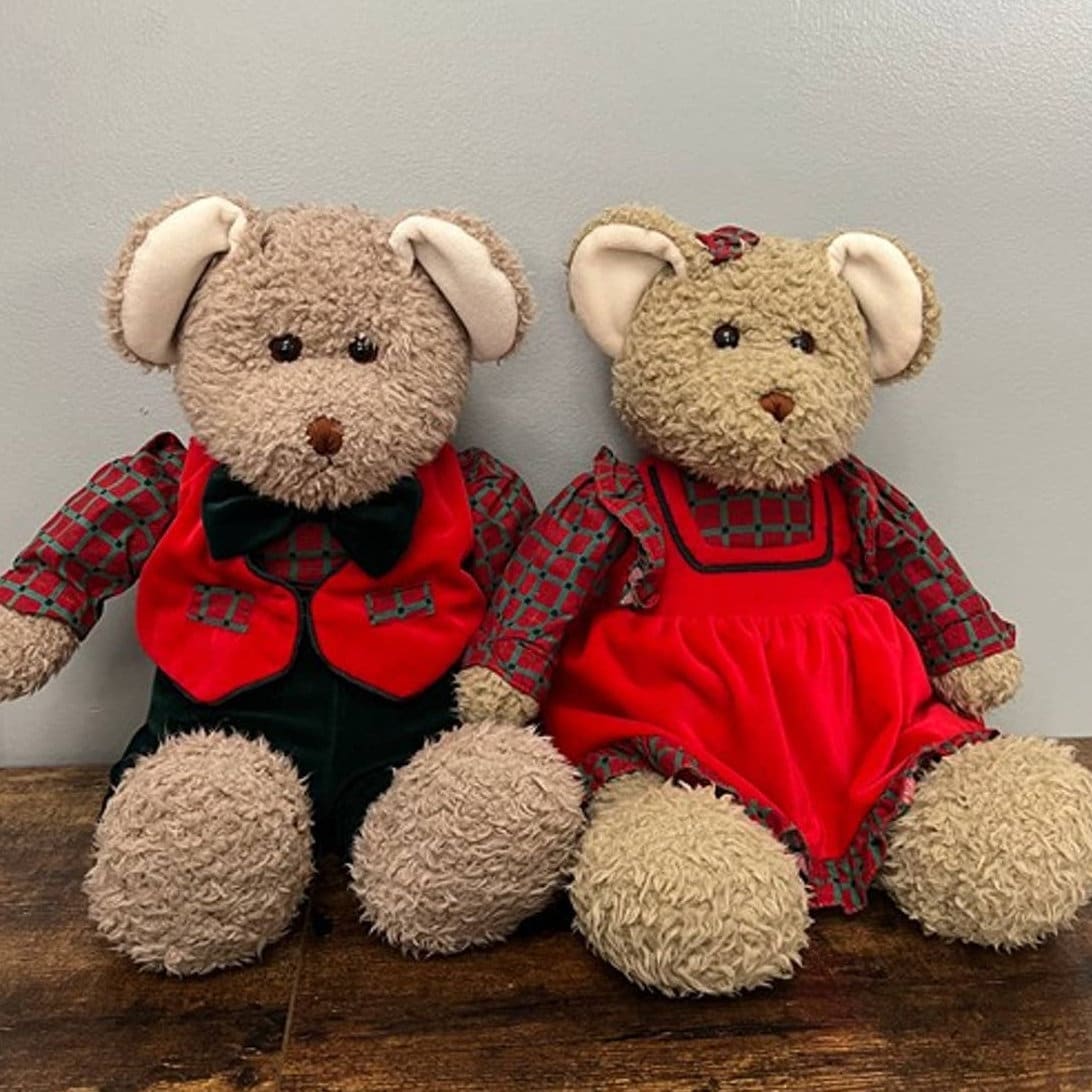 Vintage 1994 Toys-r-us Christmas Bears Christopher & Holly Plush