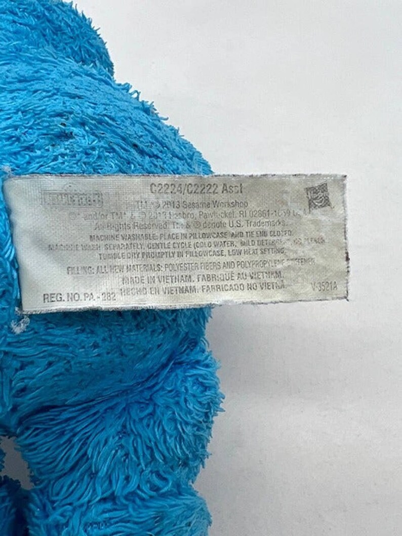 Cookie Monster Doll 10" Vintage Hasbro Sesame Street Plush image 3
