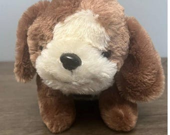 Sammler Wahl Plüsch Welpe Hund Spardose Braun Weiß Schlappohren