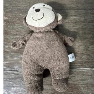 Carters Brown Monkey Plush Stuffed Animal Curly Tail Embroidered Face
