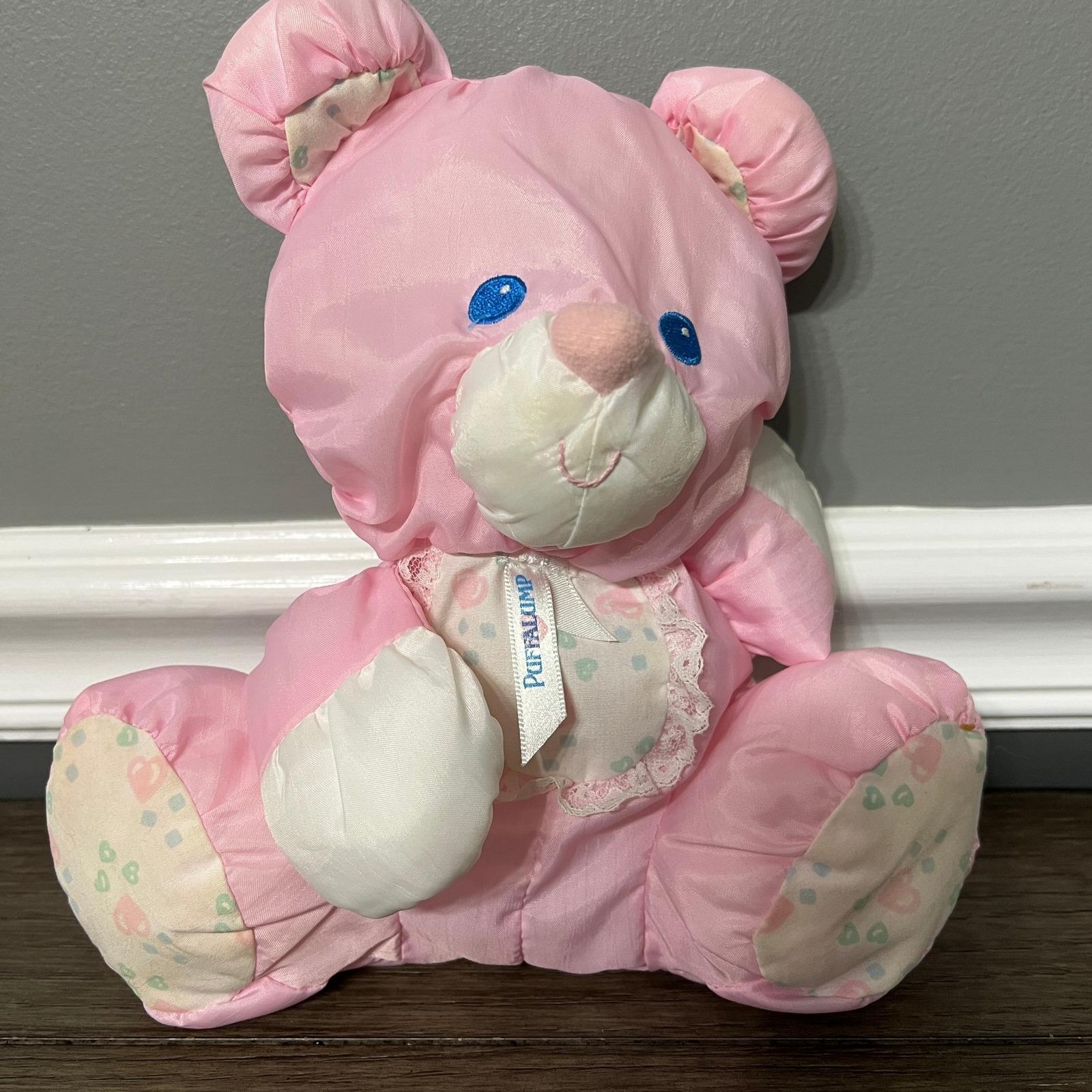 Doudou Ours Fisher Price – écru Et Rose – Vintage 1994, Nœud