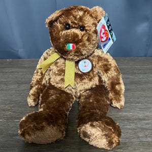 Vintage 2002 Ty Beanie Buddies Fifa Italy Champion Bear Plush