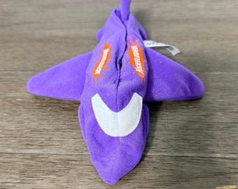 Vintage 1999 Nickelodeon Purple Jet Plane Plush Burger King Promo Toy