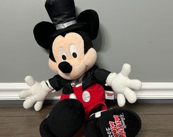 Disney Milestone Mickey Plush 2004 Magician Top Hat Tuxedo Collectible