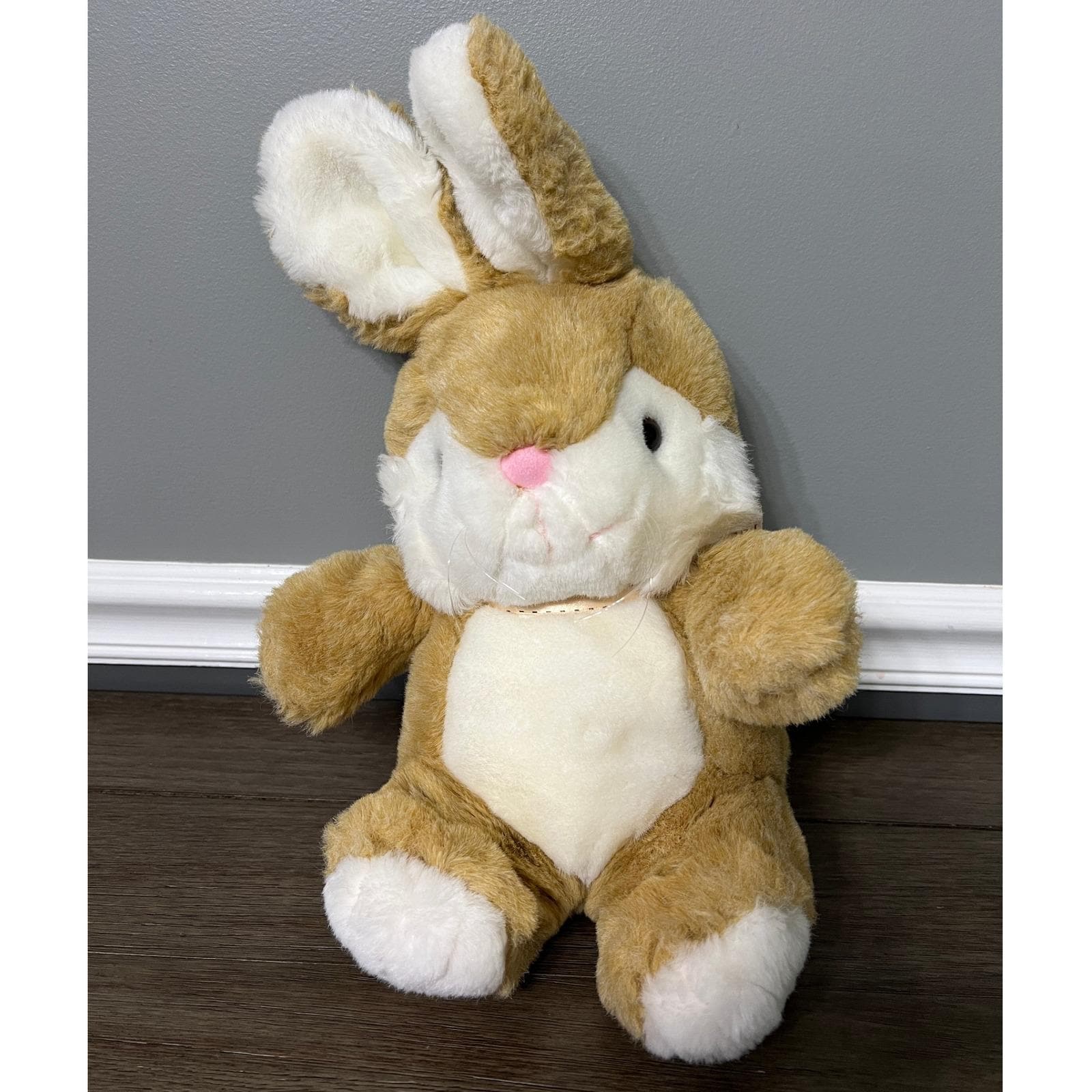Peluche Lapin Blanc Vintage Snowball 1985 - Rare 39/50cm - Très Bon état