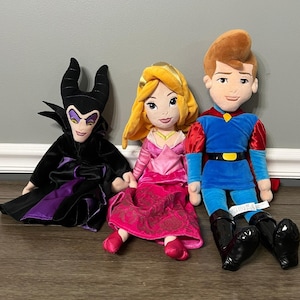 Disney Sleeping Beauty Plush Set Aurora, Maleficent, Prince Phillip Kids