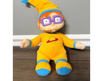 Vintage 1997 Rugrats Chuckie Finster Plush Mattel Pajamas Nightcap 12" Toy
