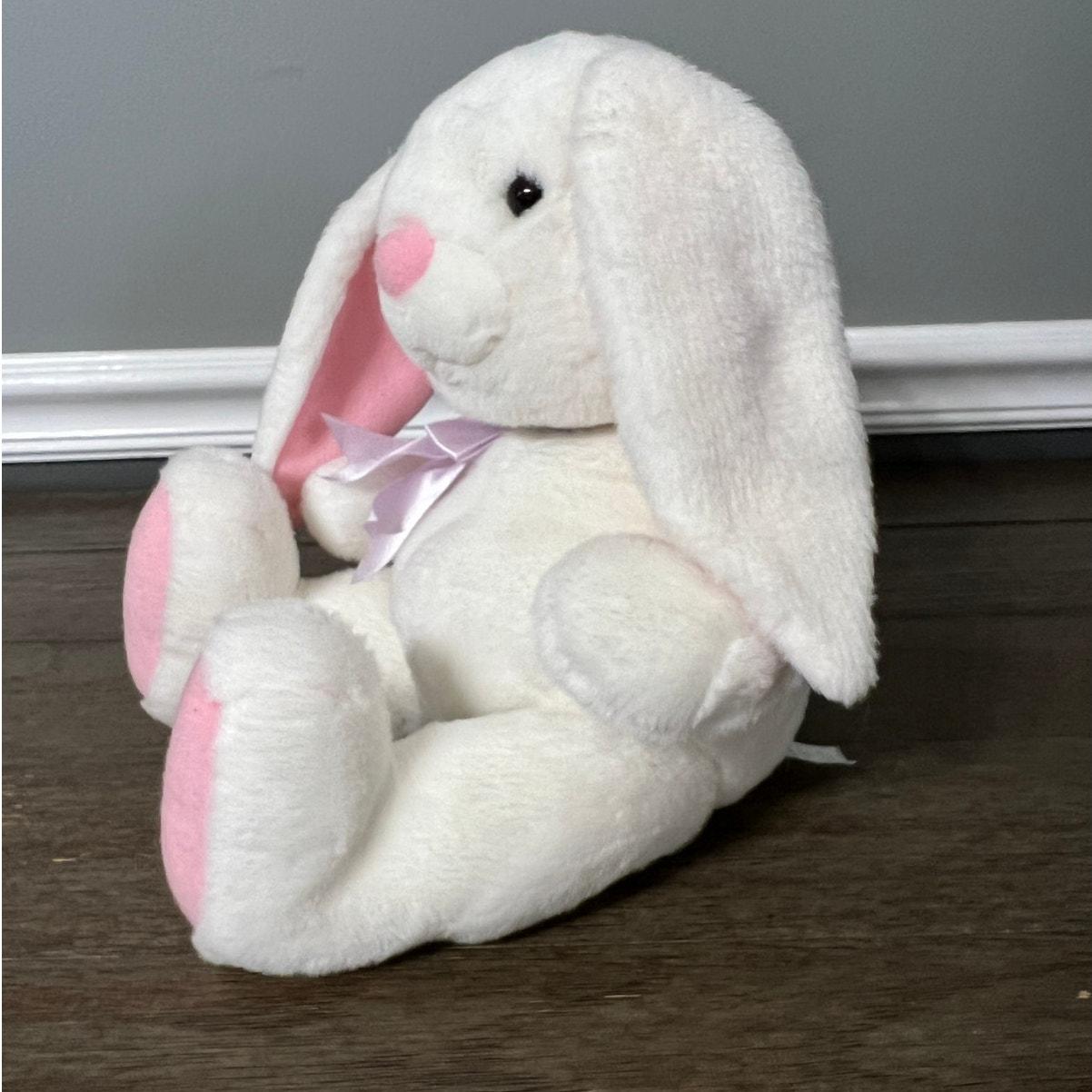 Vintage Applause White Bunny Rabbit With Pink Ears and Feet