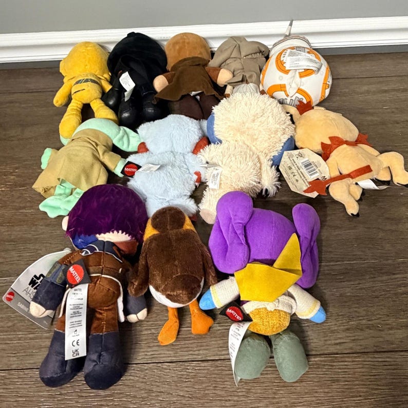 Star Wars Plush Lot Darth Vader Grogu Sabine Wren Hera BB-8 C-3PO Mattel 12pc image 2