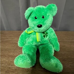 Ty ぬいぐるみベア 緑色 バディーズ Vintage 2003 Tylux Beanie Buddies Dublin the Irish Teddy Bear