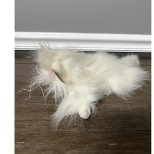 Vtg 2001 TY Attic Treasures Genevieve White Cat Plush Stuffed Animal Toy image 2