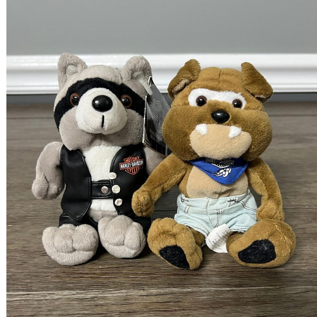 Harley-davidson Plush Rocky the Raccoon & Spike the Bulldog