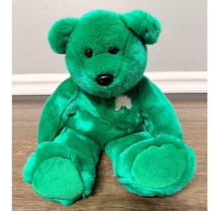 Vintage 1998 Ty Beanie Buddies Erin the Green Shamrock Teddy Bear Plush