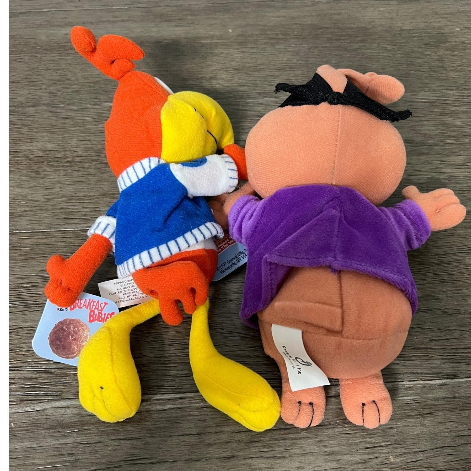 Vintage General Mills 1998 Breakfast Pals Plush Lot of 2 Cereal Buddies ...
