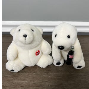 Coca-Cola Plush Polar Bears Set Collectible Stuffed Animals Soft Toys