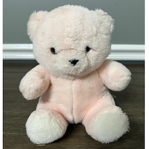 Vintage Pink Teddy Bear Plush Stuffed Animal Toy Small Cute Soft Kids
