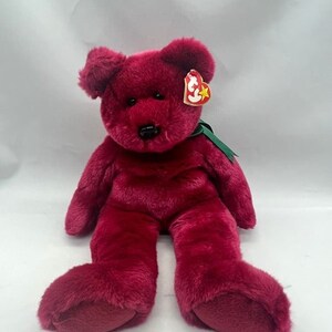 Ty Beanie Buddies Teddy the Cranberry Bear Plush