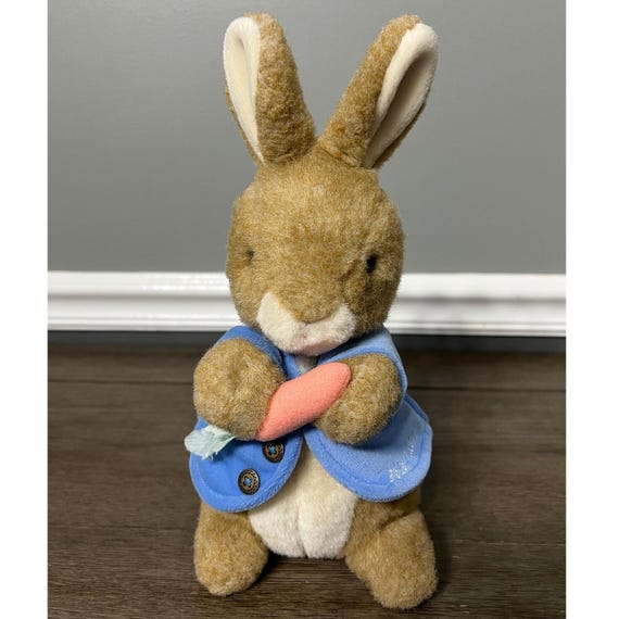 Vintage Eden Peter Rabbit Plush Stuffed Animal Toy With Carrot
