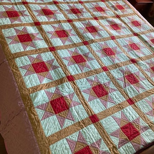 New hand-sewn hand sewn quilt handstitched quilt hand stitch quilt patchwork handmade quilt King Size 8 stitches per inch brand new